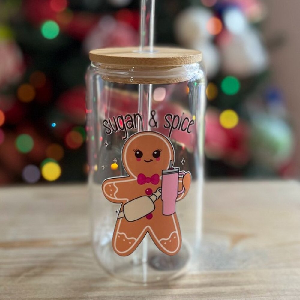 Christmas Cup, Cold Brew Coffee Glass, Drinkware